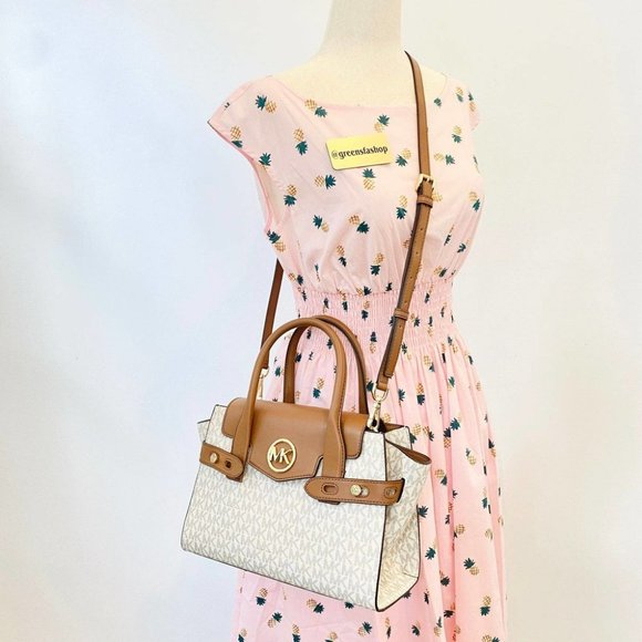 Michael Kors Purse Carmen Medium Flap Satchel shoulder bag vanilla - Picture 11 of 11